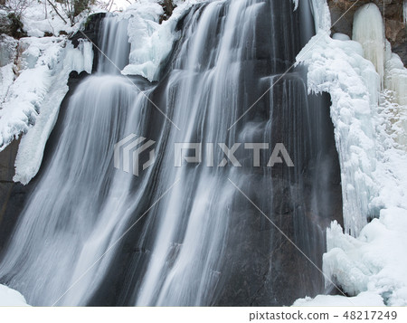 Trout view waterfall Winter 48217249