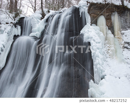 Trout view waterfall Winter 48217252