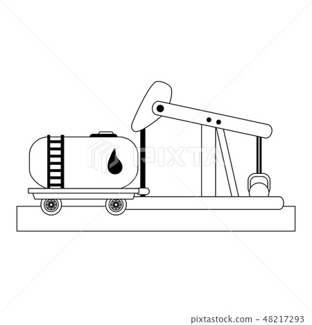 Petroleum refinery pump black and white 48217293