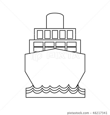 freighter ship with container in the sea black and white freighter ship with container in the sea black and white 48217341