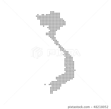 Pixel map. Vector dotted map. Pixel map. Vector dotted map. 48218052