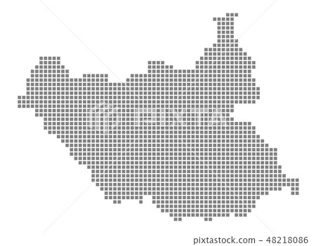 Pixel map. Vector dotted map. - Stock Illustration [48218086] - PIXTA