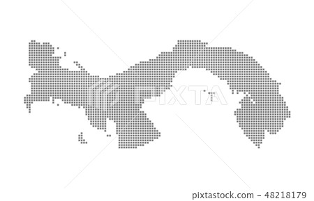 Pixel map. Vector dotted map. 48218179