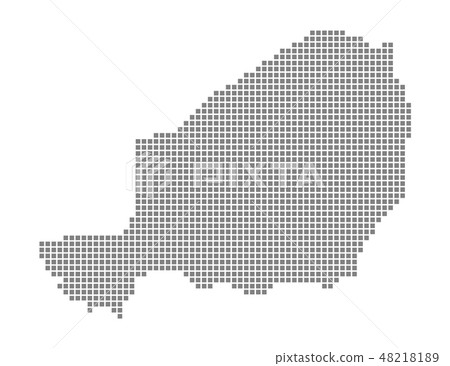 Pixel map. Vector dotted map. Pixel map. Vector dotted map. 48218189