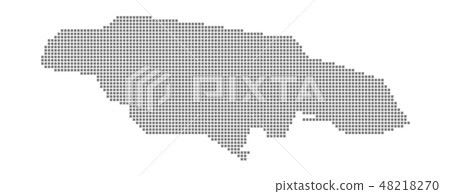 Pixel map. Vector dotted map. 48218270
