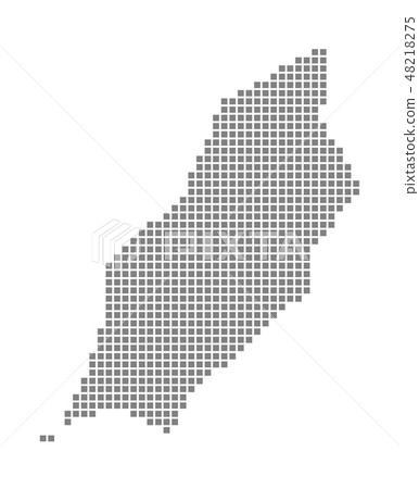 Pixel map. Vector dotted map. - Stock Illustration [48218275] - PIXTA
