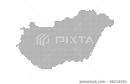 Pixel map. Vector dotted map. 48218281