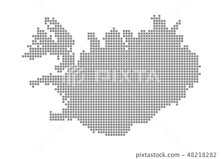Pixel map. Vector dotted map. Pixel map. Vector dotted map. 48218282