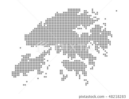 Pixel map. Vector dotted map. Pixel map. Vector dotted map. 48218283