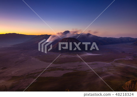 Bromo volcano at sunrise, Java, Indonesia Bromo volcano at sunrise, Java, Indonesia 48218324