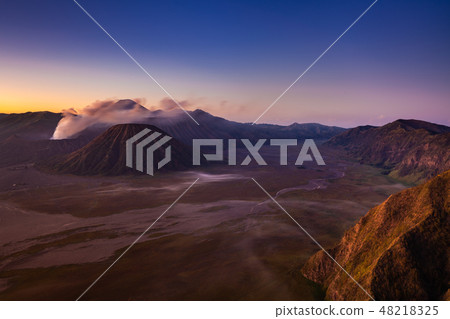 Bromo volcano at sunrise, Java, Indonesia Bromo volcano at sunrise, Java, Indonesia 48218325