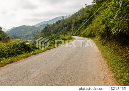 asphalt road in the mountains, Laos 48218465
