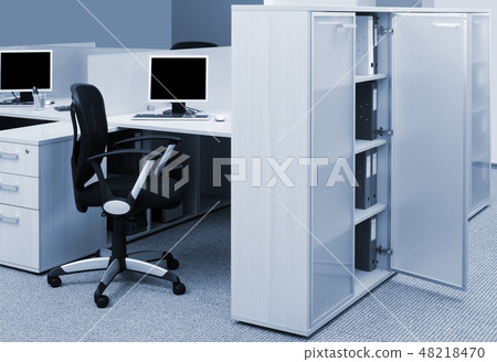 bookcase with folders in modern office 48218470