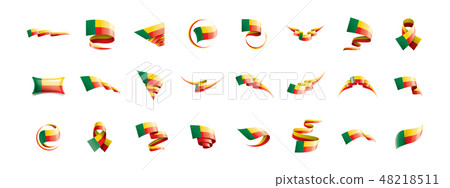 Benin flag, vector illustration on a white background Benin flag, vector illustration on a white background 48218511