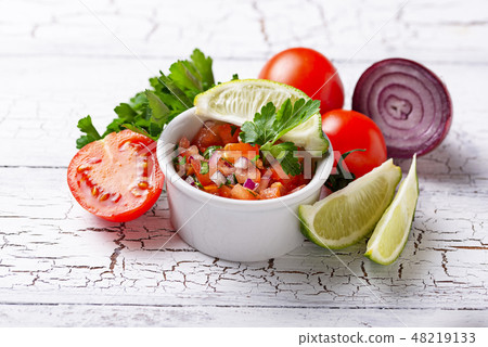 Traditional mexican tomato salsa sauce Traditional mexican tomato salsa sauce 48219133