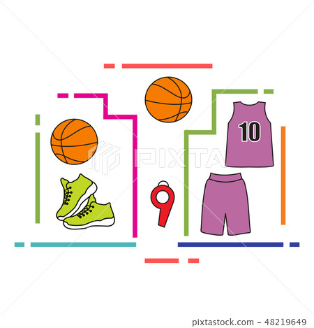 Sports uniform and equipment for basketball 48219649