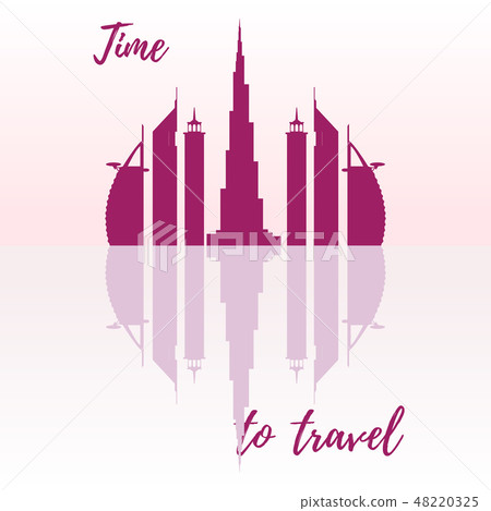 United Arab Emirates skyscrapers silhouette 48220325