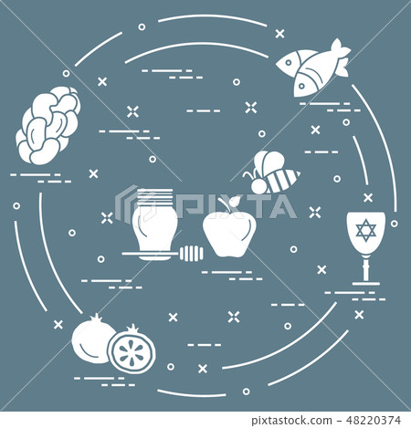 Jewish traditional treats and symbols 48220374