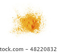 Turmeric powder on white background 48220832