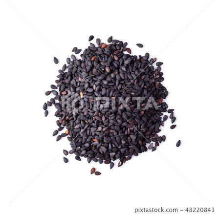 black sesame on white background black sesame on white background 48220841
