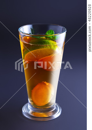 Soft focus photo of ginger and lemon drink 48220928