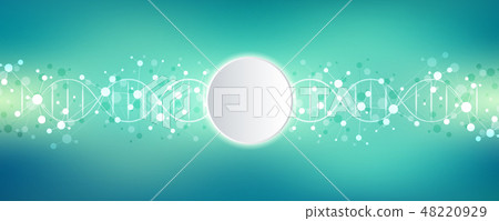 DNA strand and molecular structure. Genetic engineering or laboratory research. Background texture DNA strand and molecular structure. Genetic engineering or laboratory research. Background texture 48220929
