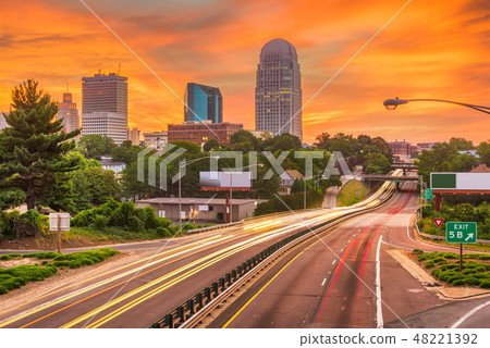 Winston-Salem, North Carolina, USA skyline at dusk Winston-Salem, North Carolina, USA skyline at dusk 48221392