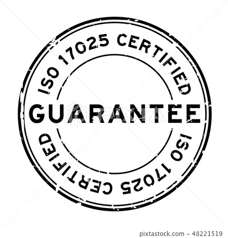 Grunge black iso 17025 certified guarantee seal 48221519