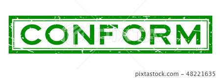 Grunge green conform word square rubber stamp 48221635