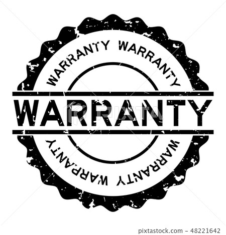 Grunge black warranty word round rubber seal stamp 48221642