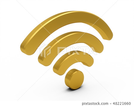 3D Rendering Wifi Wireless Network Symbol isolated 48221660