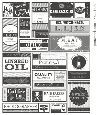 Vintage set of grunge stickers, labels and tags for coffee or