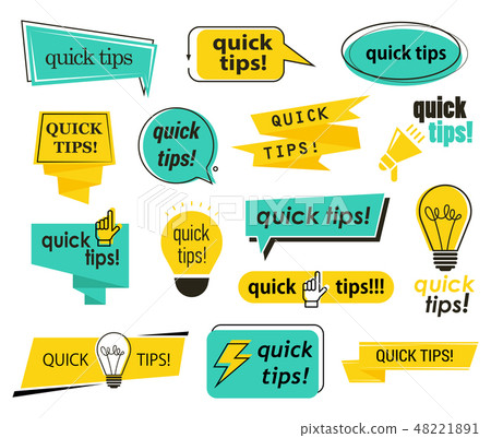 Set of isolated tips icons, quick advice and info 48221891