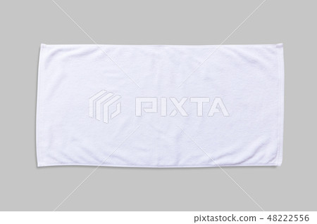 White beach towel mockup isolated clipping path 48222556