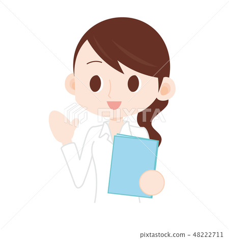 Proposing a woman with a light blue document Proposing a woman with a light blue document 48222711