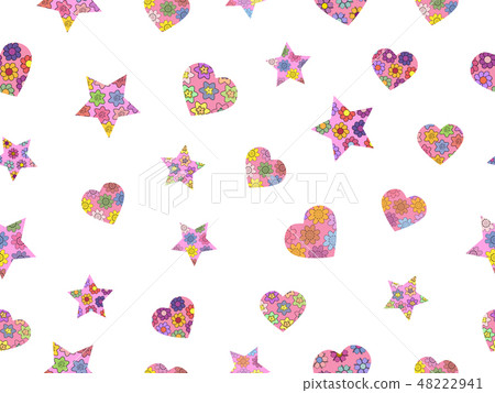 Seamless pattern from stars and hearts.Isolated. Seamless pattern from stars and hearts.Isolated. 48222941