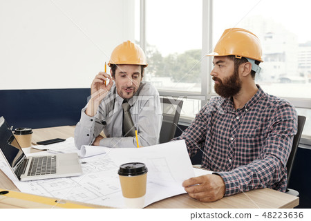 Architect suggesting to change blueprint Architect suggesting to change blueprint 48223636