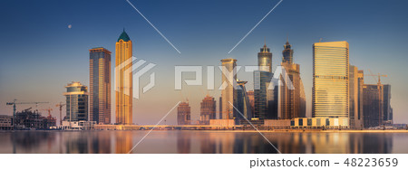 Cityscape of Dubai and panoramic view of Business bay, UAE Cityscape of Dubai and panoramic view of Business bay, UAE 48223659