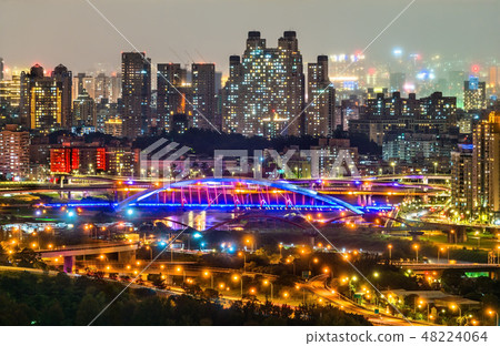 Night view of New Taipei City at Bitan, Taiwan Night view of New Taipei City at Bitan, Taiwan 48224064