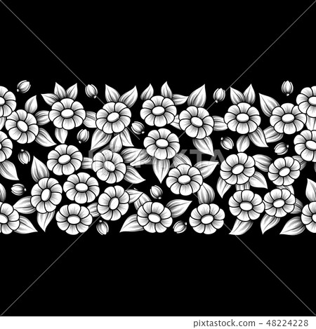 Seamless white full floral brush Seamless white full floral brush 48224228