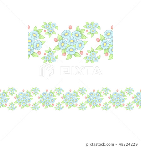 Seamless pastel flower element Seamless pastel flower element 48224229
