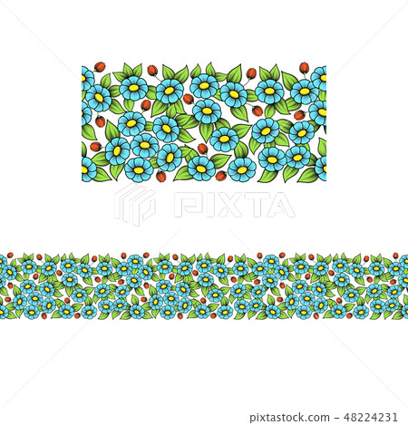 Seamless color full floral element Seamless color full floral element 48224231