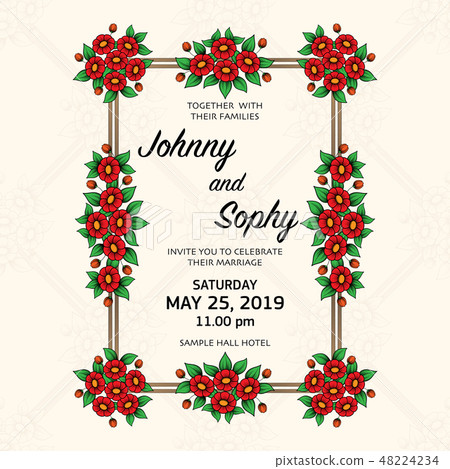 Marriage red floral invitation Marriage red floral invitation 48224234