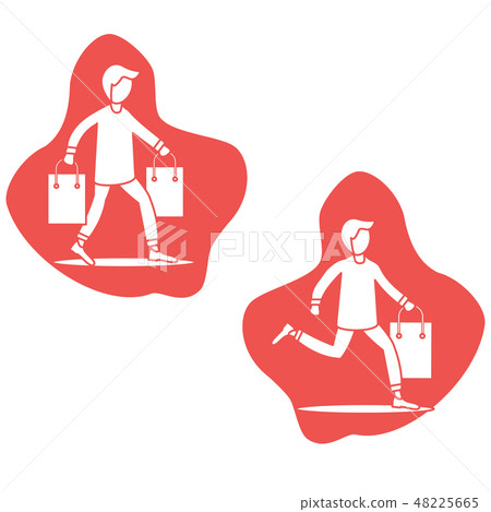 Shopping men carry gift bags Sale. Special Offer. 48225665