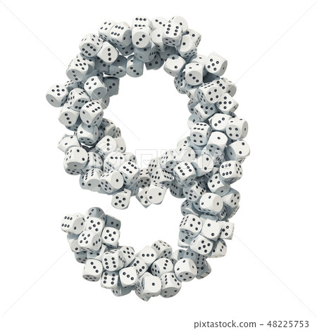 Number 9, from gambling dice. 3D rendering - Stock Illustration ...