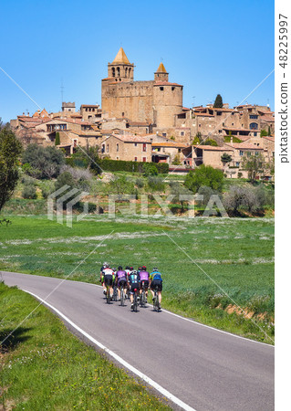 Group of cyclist on the road Group of cyclist on the road 48225997