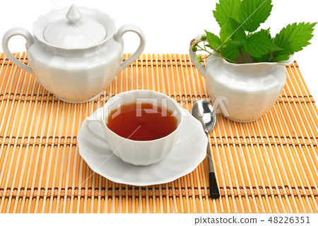 Set for tea isolated on white background. Set for tea isolated on white background. 48226351