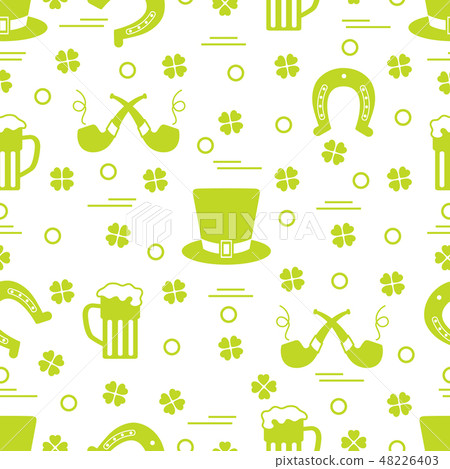 Seamless pattern St. Patrick's Day. Irish vector 48226403