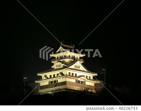 Lighted up Kawaharajo Castle in the sky Lighted up Kawaharajo Castle in the sky 48226733