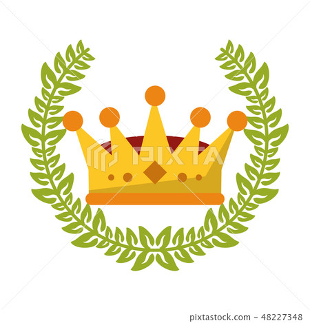 King crown with wreath leaves 48227348
